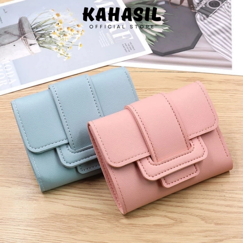 KAHASIL - Dompet Lipat Wanita Mini Kecil Kulit PU Leather KHDP48